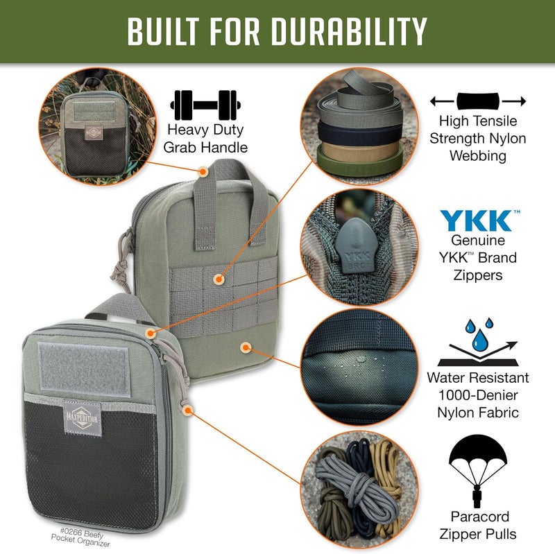 Maxpedition Beefy Pocket Organizer, Compact, MOLLE-Compatible, 1000D Nylon Tactical Pouch, Everyday Carry Tool and Gear Storage for Outdoor, Tactical, Survival, 0266 - Image 3